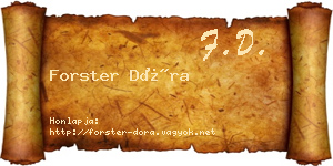 Forster Dóra névjegykártya
